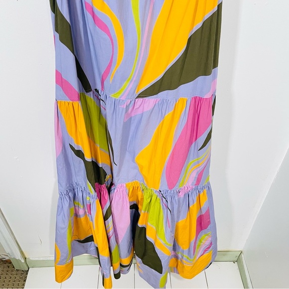 NWT La Ligne Stella Lavender Floral Midi Dress Wedding Pastel Bohemian Size XL - Picture 8 of 8